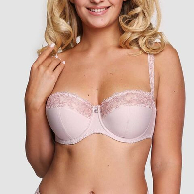Бюстгальтер фасона балконет с уплотненными чашками на каркасах (Размер: 70D) (Цвет: пудровый)