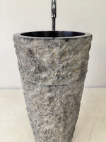 Раковина напольная из андезита Pedestal Black Marmo MN-65921 40х40х90 из натурального камня