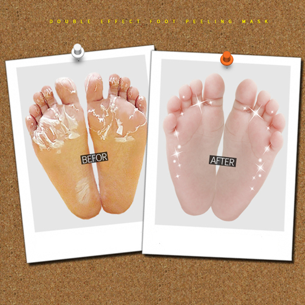 Пилинг-носочки для ступней с гиалуроновой кислотой Double & Zero Double Effect Foot Peeling Mask, 1 пара (40мл)