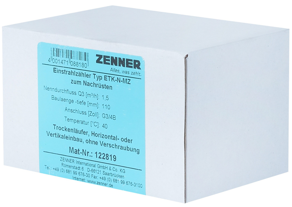 Счетчик холодной воды ZENNER ETK-N DN20