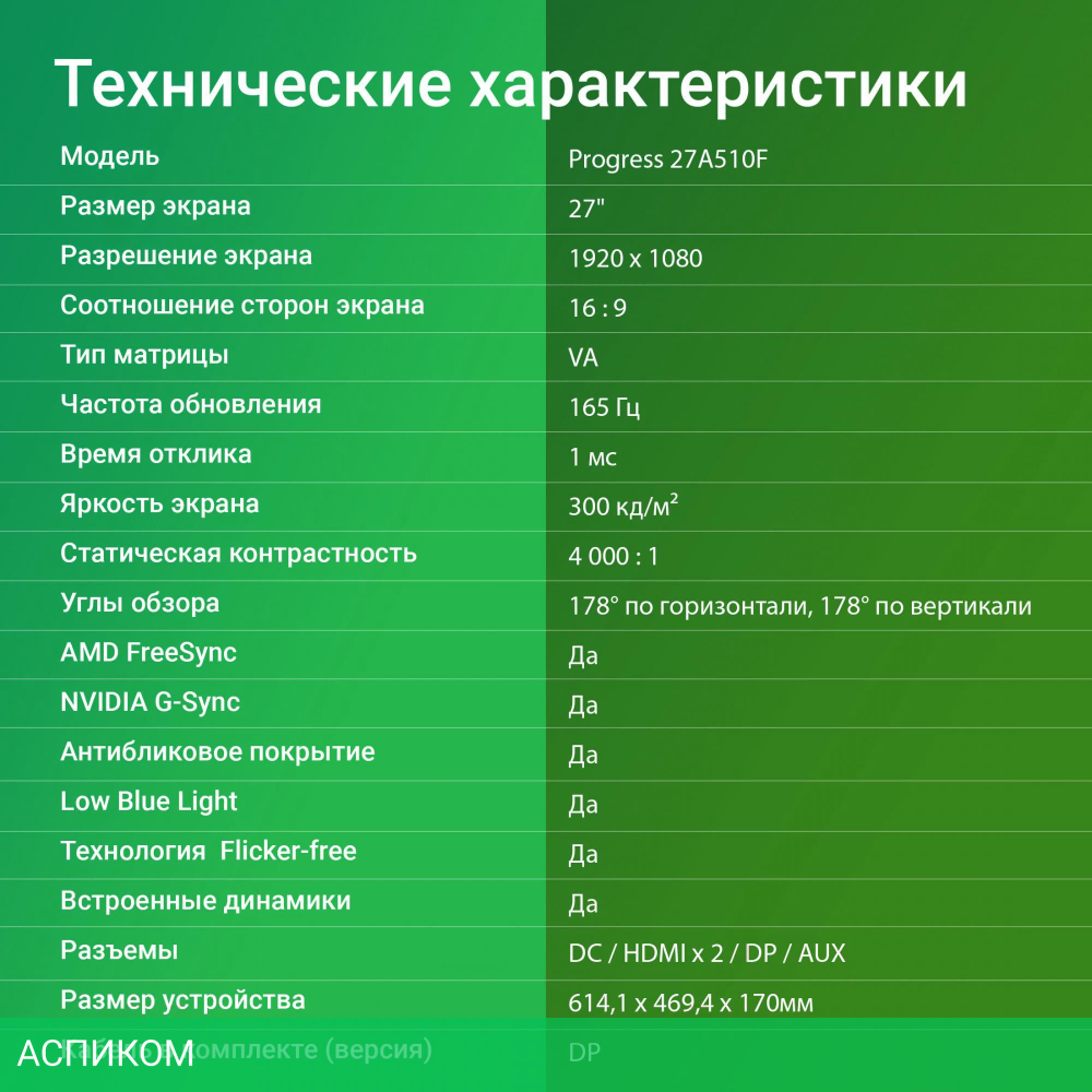 Монитор Digma Overdrive 27A510F черный (DM27VG01)