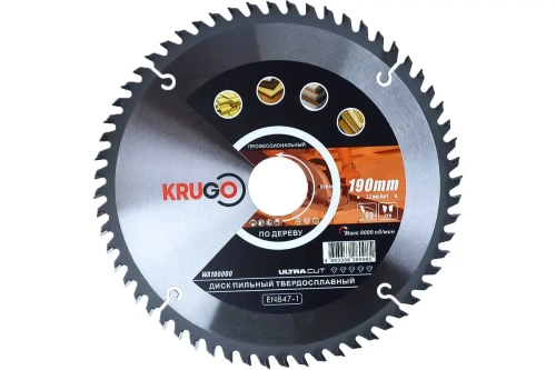 Диск пильный по дереву 190х2,2/1,4х30 мм KRUGO WA190060