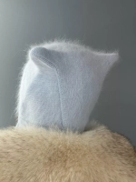 Шапка с ушками зимняя ангора вязаная