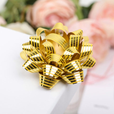 Бант-звезда №7,5, металик с рисунком, МИКС шт