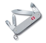 Качественный маленький брендовый фирменный швейцарский складной перочинный нож 84 мм серебристый 9 функций Victorinox Cadet Alox  VC-0.2601.26