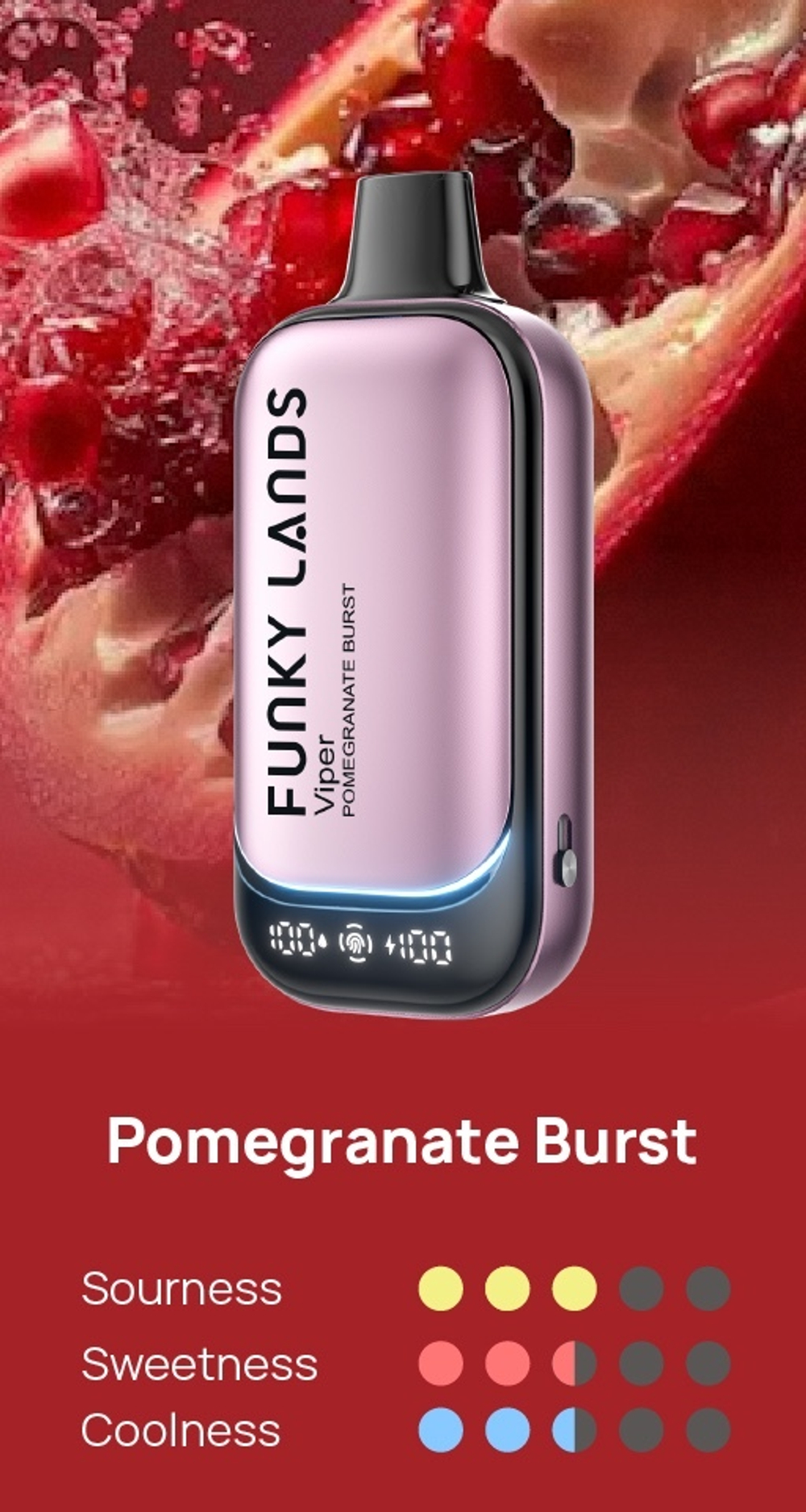 Funky lands X Lost mary Viper Гранатовый всплеск 30000 затяжек 20мг (2%)