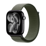 Умные часы Apple Watch Series 11 GPS, 46mm, Jet Black Aluminium Case with Forest Sport Loop