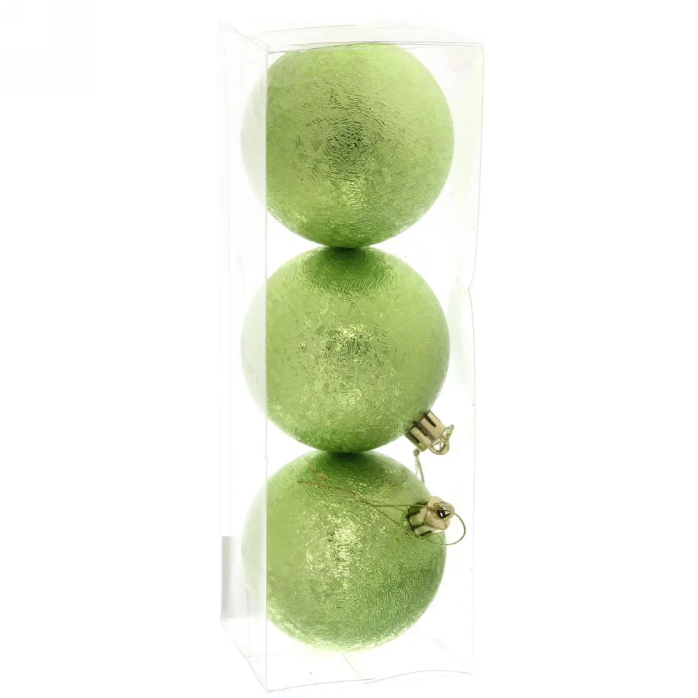 Новогодние шары 7см (набор 3шт) «Мягкий блеск», салатовый