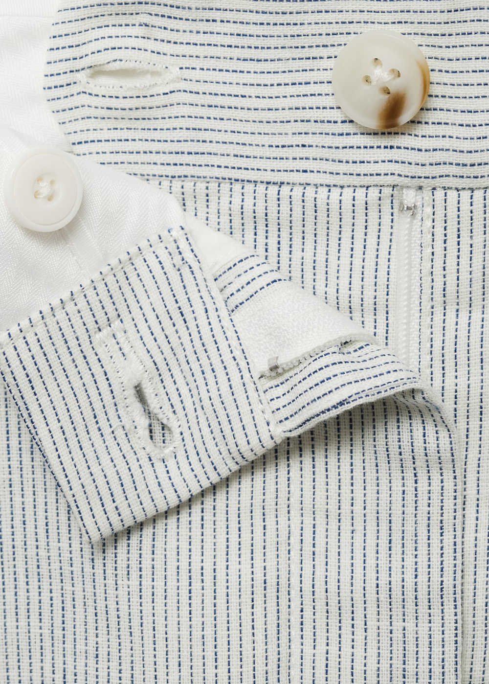 Прямые костюмные брюки из смесового льна