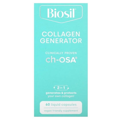 BioSil, Collagen Generator, средство для стимулирования производства коллагена, капсулы 60шт