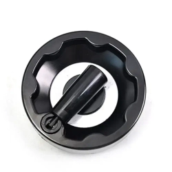 Маховик бакелит 125х14х5мм (Dxdxb) цельнолитой, с откидной ручкой