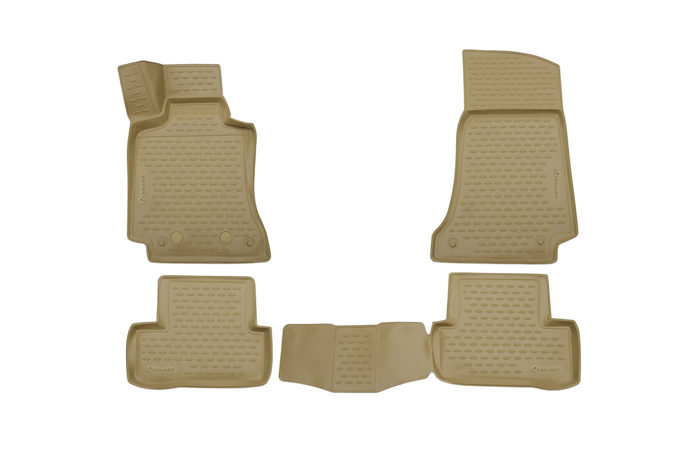 Коврики 3D в салон MERCEDES-BENZ С-Class W205, 2014-, 4 шт. (полиуретан, бежевые) Element.NLC.3D.34.32.212K