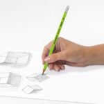 Карандаш чернографитный ПИФАГОР, 1 шт., НВ, пластиковый, корпус салатовый, с резинкой, 181445