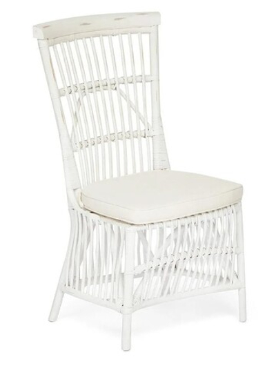 Стул Secret De Maison RIVIERA с подушкой натуральный ротанг, 101х53х61см, белый+натуральный дистресс