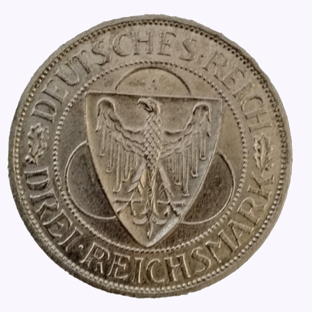 Монета 3 рейхсмарки 1930 Германия