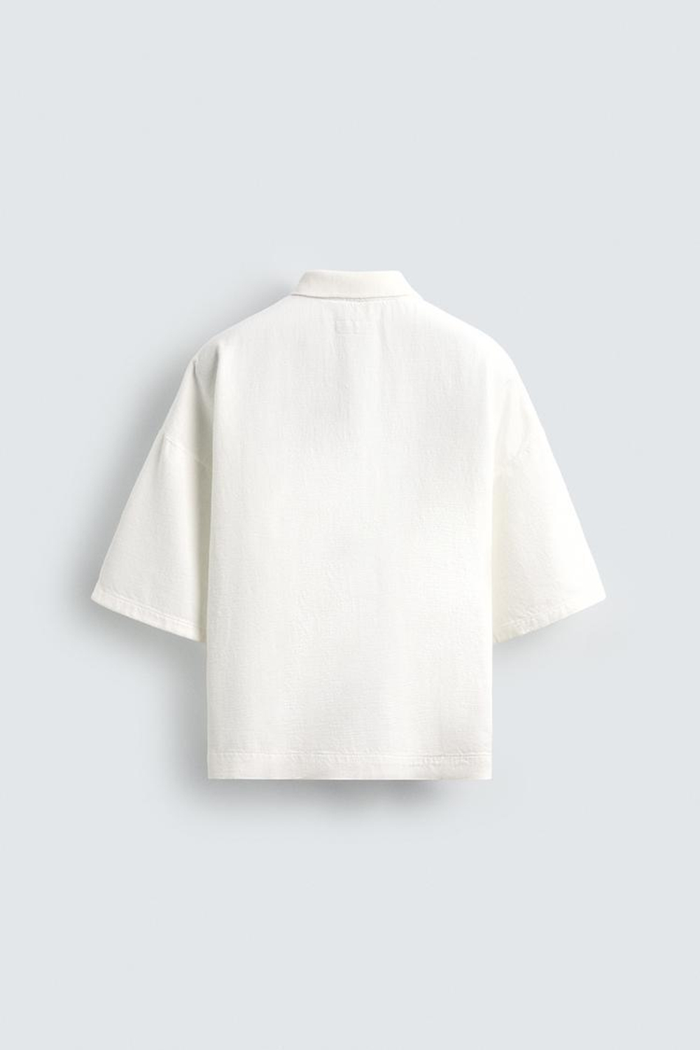 ZARA ПОЛО С ВЫШИВКОЙ СВОБОДНОГО КРОЯ, БЕЛЫЙ