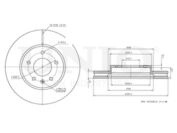 Диск тормозной передний UNIO BRD-20121