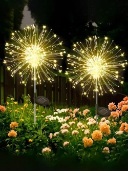 Ландшафтный беспроводной светильник на солнечной батарее, 2 шт, уличный наземный фонарь для дачи сада и огорода, фейерверк