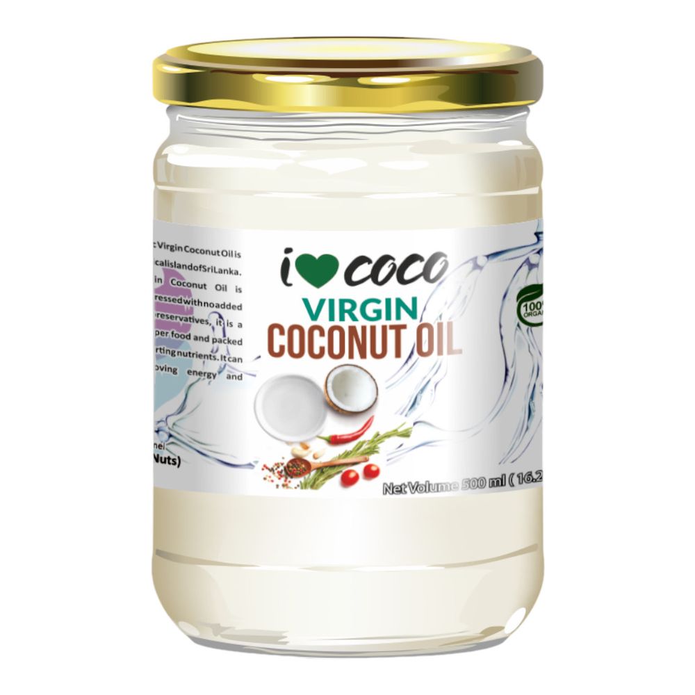 Масло кокосовое органическое холодного отжима, 500 мл (I Love Coco)