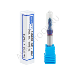 Фреза твердосплавная сферическая  2.5мм (L=50, l=5, хв=4) Z2 35° по закаленной стали BRHM-2B-R1.25S