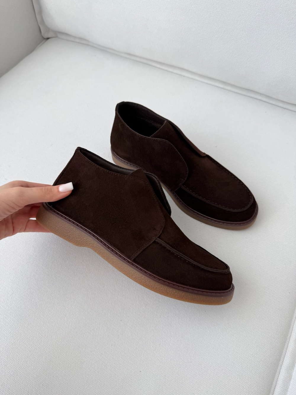 Лоферы из натуральной замши