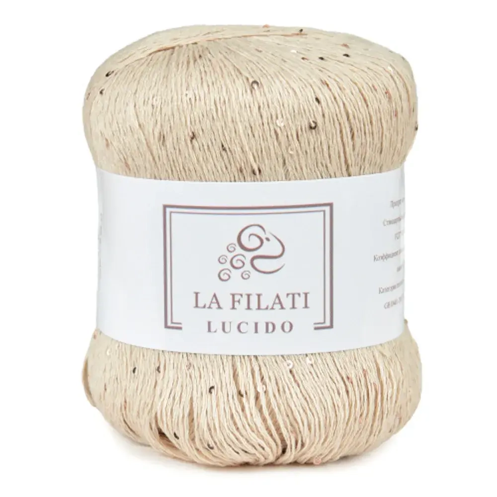 Пряжа Lucido, 100г, 445м, 90%хлопок, 10%микропайетки, (цена за 1 шт)