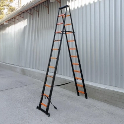 Стремянка телескопическая алюм. бытовая 3.5м (12+12 ступ.) ISMA ISMA-UP350-2