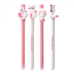 Ручка гелевая пиши-стирай Alingar, "LOVE kitten", 0,5 мм, синяя, фигурный колпачок, иголь. наконечник, круглый, цветной, пластик. корпус, карт. уп.