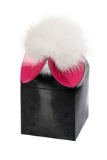 Серебристая анальная втулка с белым заячьим хвостом (Цвет: белый)