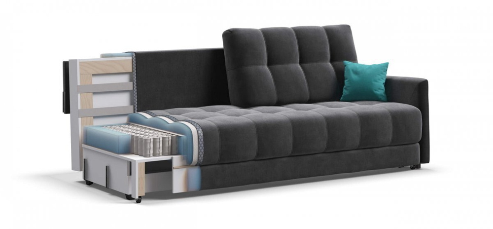 Диван BOSS 2.0 LOFT велюр Monolit серый