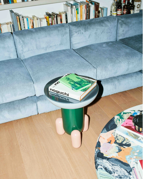 Столик приставной Explover01 BARSELONA DESIGN стволокно/массив/стекло multicolor green 400х400х500h