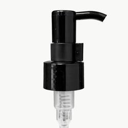 Дозатор для КРЕМА 24 черный с изогнутым  носиком и фиксатором