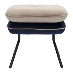 Пуф Pea, велюр, бежевый/темно-синий