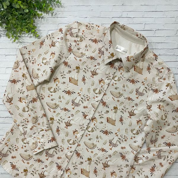 ПРЕДЗАКАЗ, ГУСИ НА ПРОГУЛКЕ, БЕЖЕВЫЙ, 100% хлопок 4