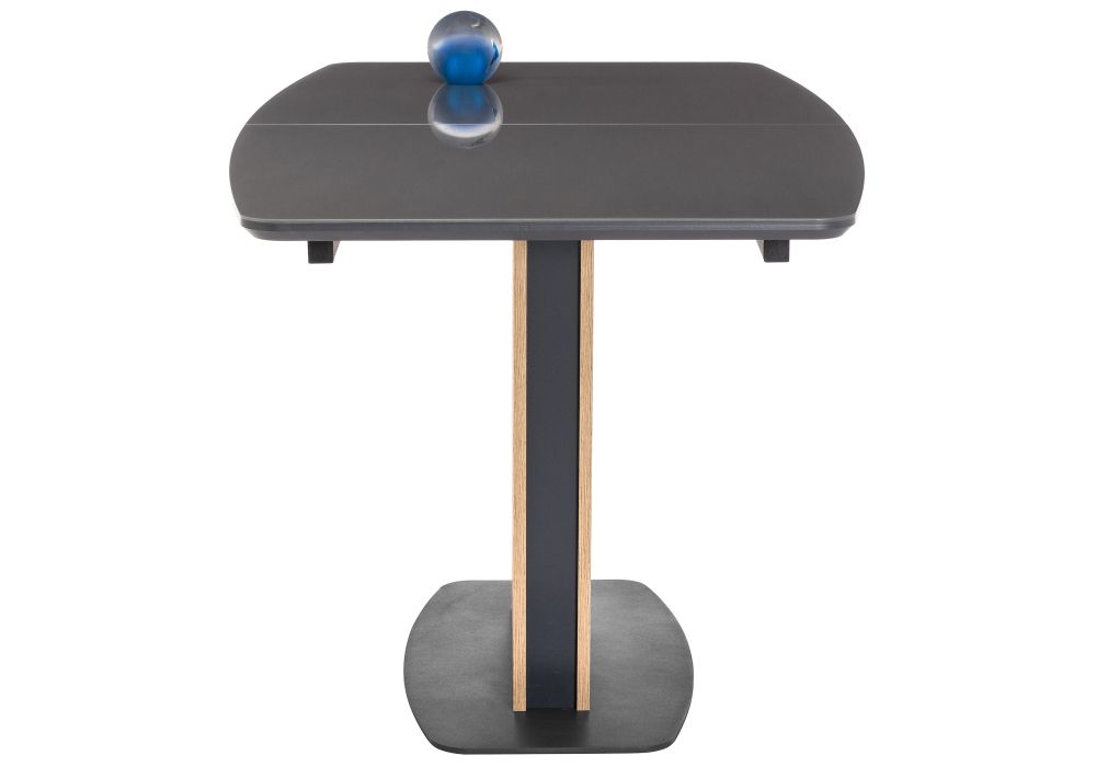 Стол на тумбе Теон 140(180)х80х76 графит / дуб антор натуральный