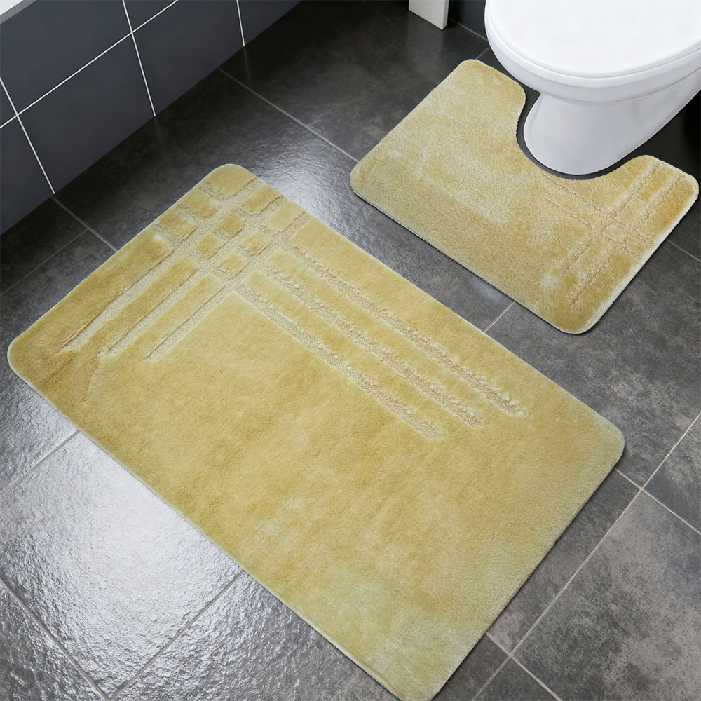 Комплект ковриков DKTX Comfort Linea 2шт 50*80/50*40см 10мм 4502 (кремовый)