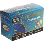 Гирлянда для дома «Водопад» нить 9,5м 100 ламп LED прозрач.пров, 8 реж, IP-20, Мультицвет (возможность соединения)