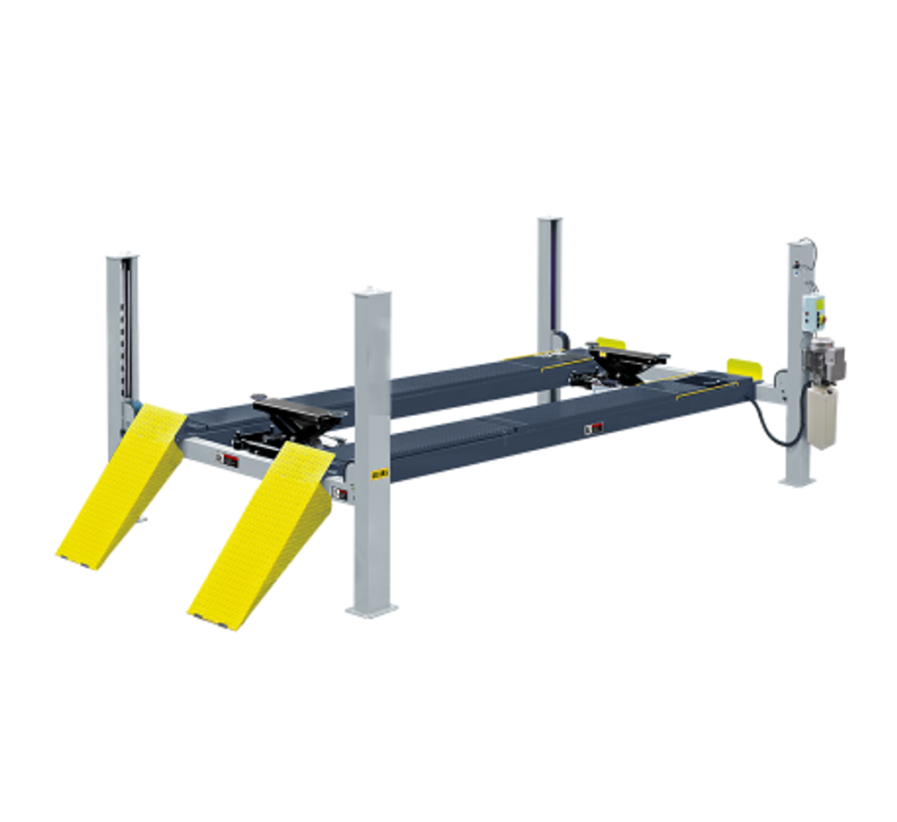 A465A (PEAK 414A) Подъемник четырехстоечный, 6,5 т., под 3D сход-развал для длиннобазных автомобилей (Серый)