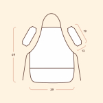 Фартук для творчества на завязках. Машинки принт