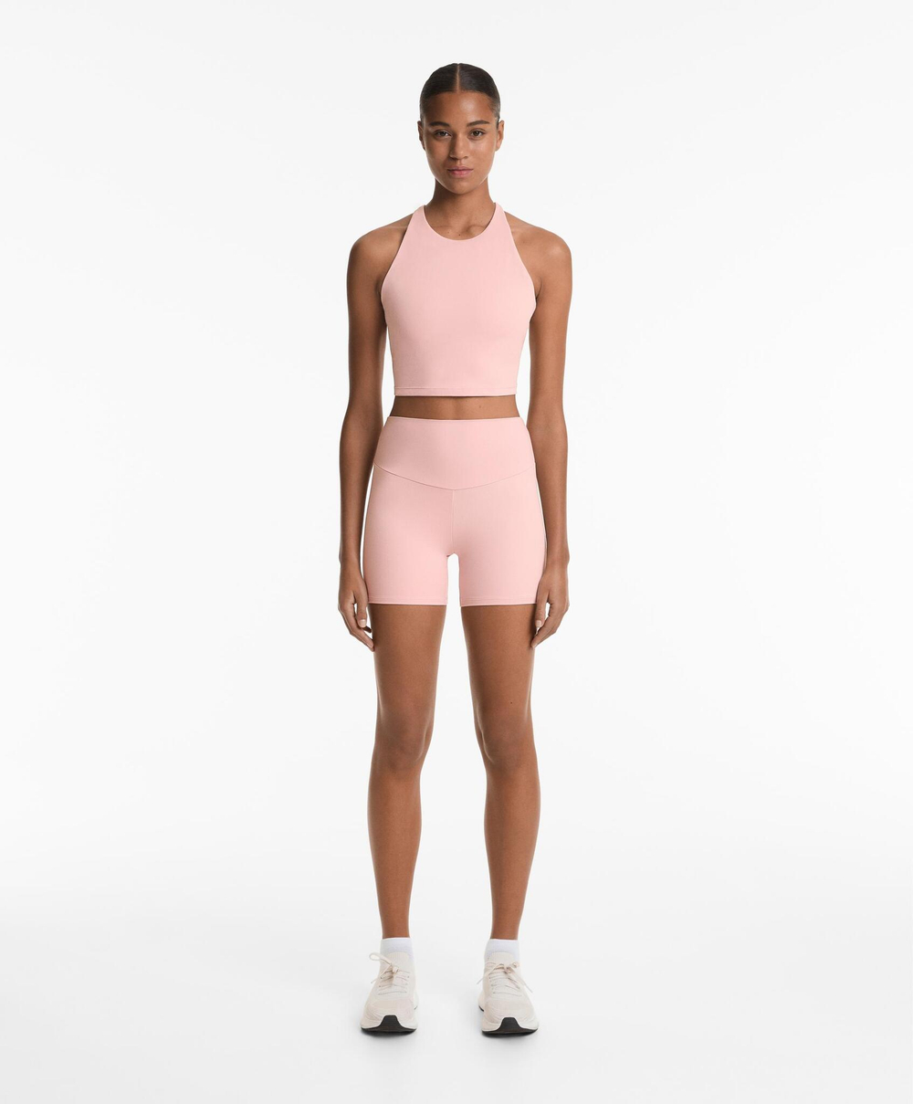 OYSHO Облегающие шорты Comfortlux с высокой посадкой длиной 10 см, бледно-розовый