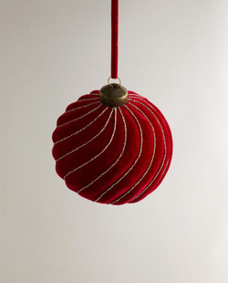 ZARA HOME ЕЛОЧНОЕ УКРАШЕНИЕ В ФОРМЕ ШАРА, КРАСНЫЙ