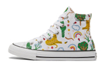 Big boy Converse canvas non-slip anti-kick high-top casual white and green