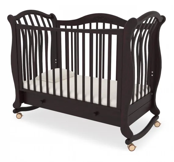 Детская кроватка на колесах Гандылян Габриэлла Люкс Махагон