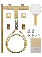 Смеситель для ванны с душевым гарнитуром и термостатом WONZON & WOGHAND SOLID, Брашированное золото (WW-C2011-A-BG)