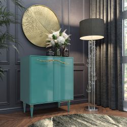 Комод Арт Колор Классик Голд с 2 полками Пастельно-синий
