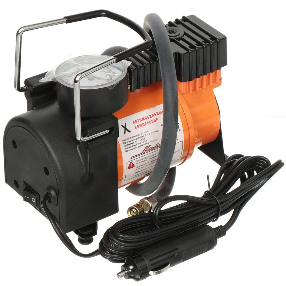 Компрессор автомобильный Airline, X, 30 л/мин, 12 В, 7 атм, маном, CA-030-18S
