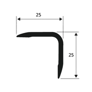 Угол 25*25мм "DO-1" 2,7м Черный глянец анод. алюм.