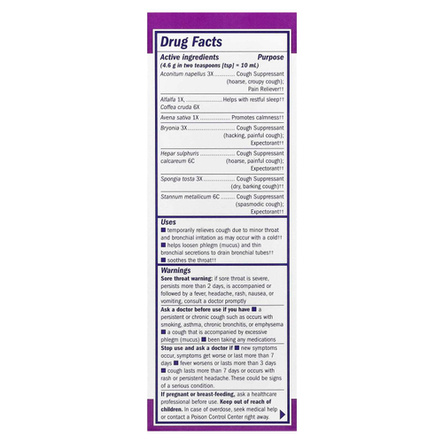 Boericke & Tafel, Бронхиальный сироп от кашля, ночной, 240 мл (8 жидк. унц.)