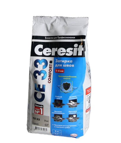 ЗАТИРКА CERESIT CE 33 СЕРЫЙ 2КГ 2387713