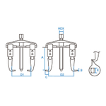KING TONY (7962B-05) Съемник подшипников 2-х захватный 130 мм